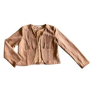 Magnolia Boutique Brown Fringe Cardigan Jacket Larg Boho Country Cottage Cowgirl